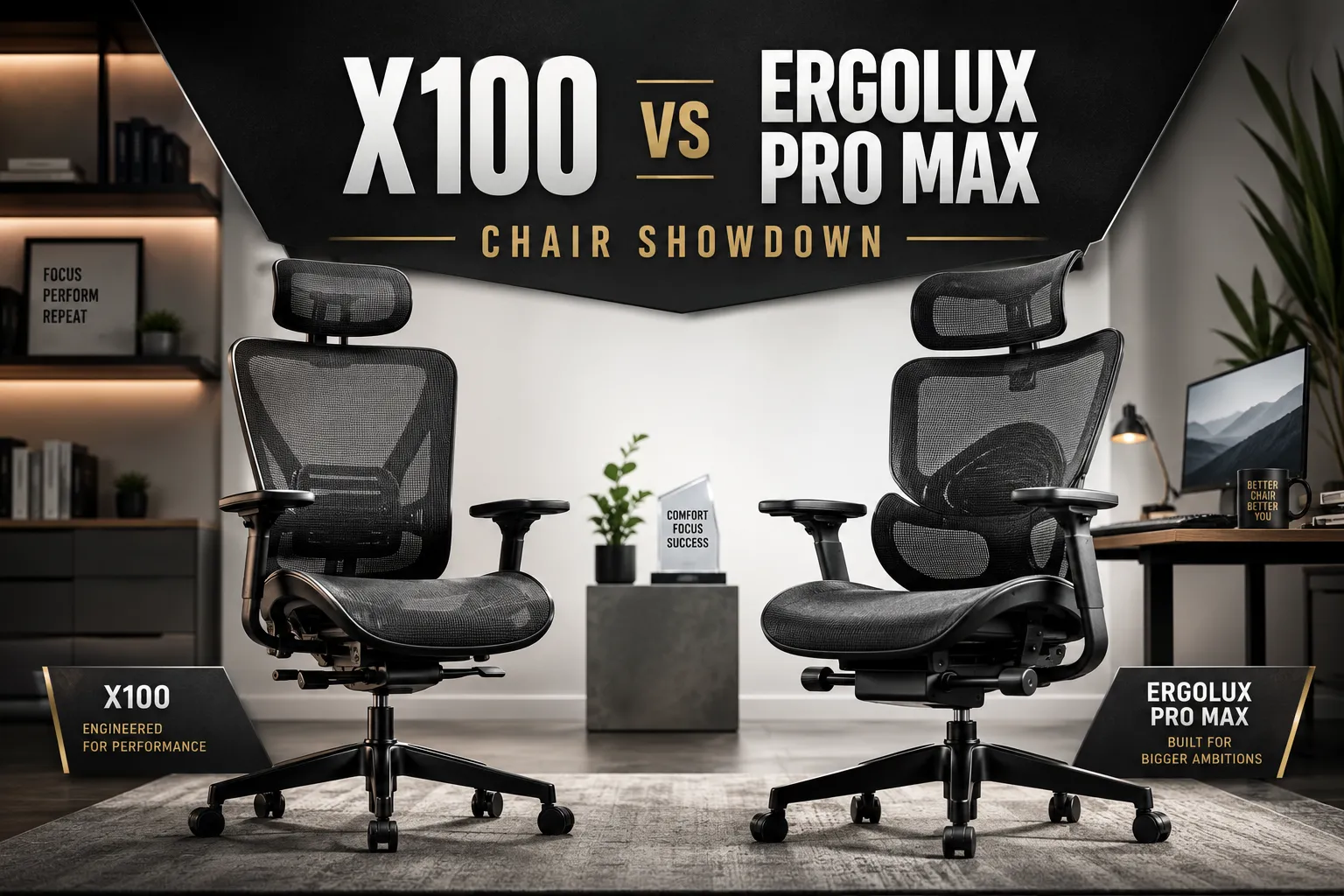 X100 vs Ergolux Pro Max Ergonomic Mesh Chair with Footrest: Which One?